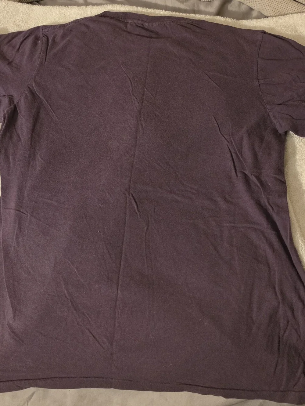 American Eagle Outfitters Purple Short-Sleeve Tee with Yellow Logo Size Small